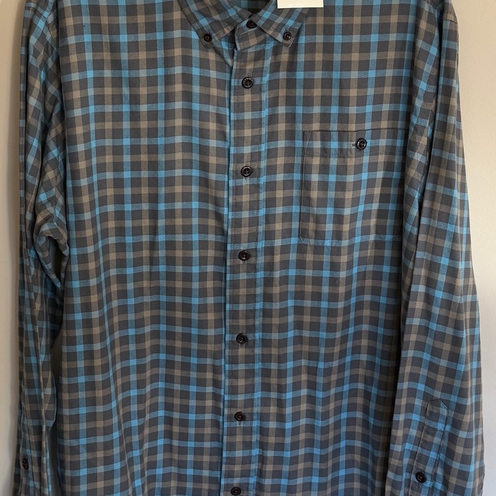 Orvis Blue and Gray Plaid Men's Shirt